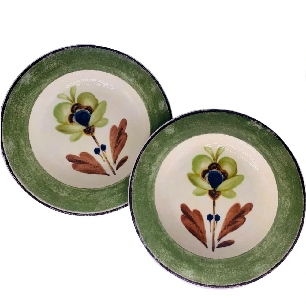 Set/2 Pier 1 Sophie Earthenware Soup Pasta Bowls Made in Italy 9 3/8 Retired